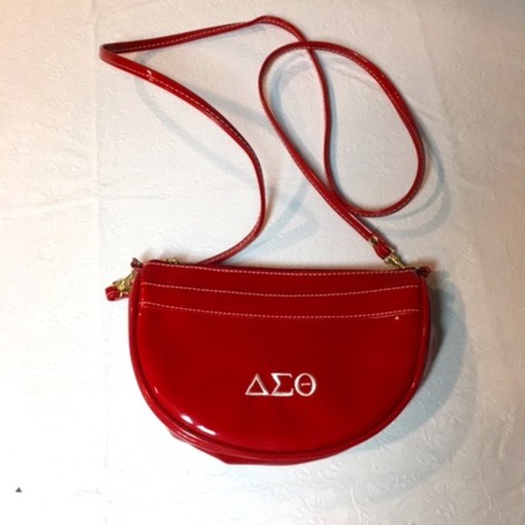 Delta Sigma Theta Sorority Handbags - Delta Sigma Theta Sorority Red Vinyl Shoulder Bag